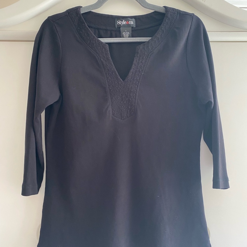Style & Co. Women's Black Blouse